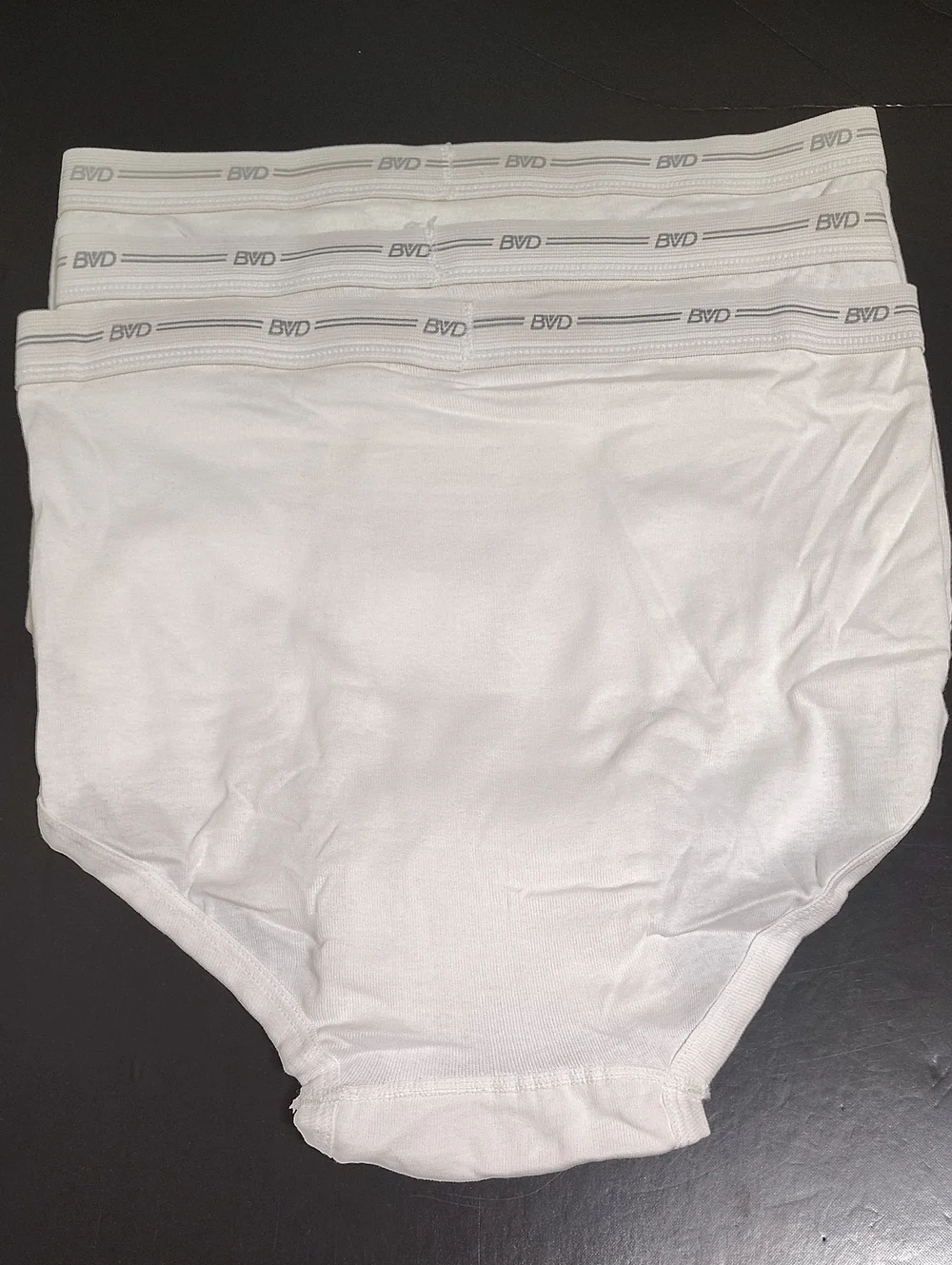 Vintage BVD Men's White Classic Briefs Full Cut - 3 Pack Size L 36-38